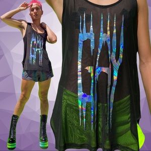 Club Exx BEYOND THE LABELS MESH TANK NWT
